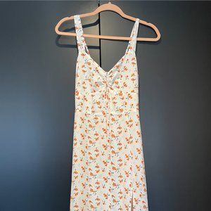 Abercrombie Peach Silk Midi Slip Dress